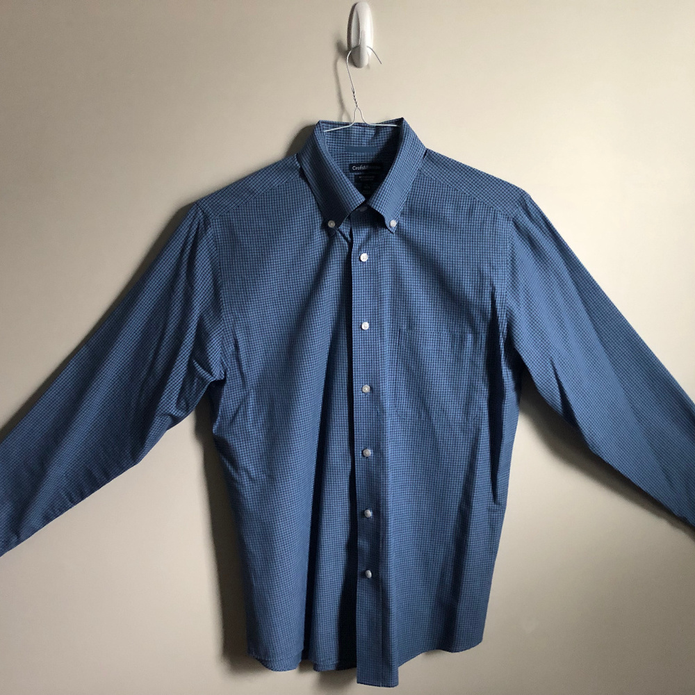 Blue/Black Checkered Button Down Shirt